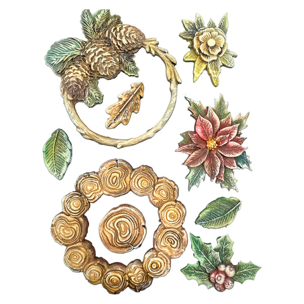 Stamperia All you Need for CHRISTMAS - GARLANDS A5 Silicone Mixed Media Moulds Resin #KACMA618