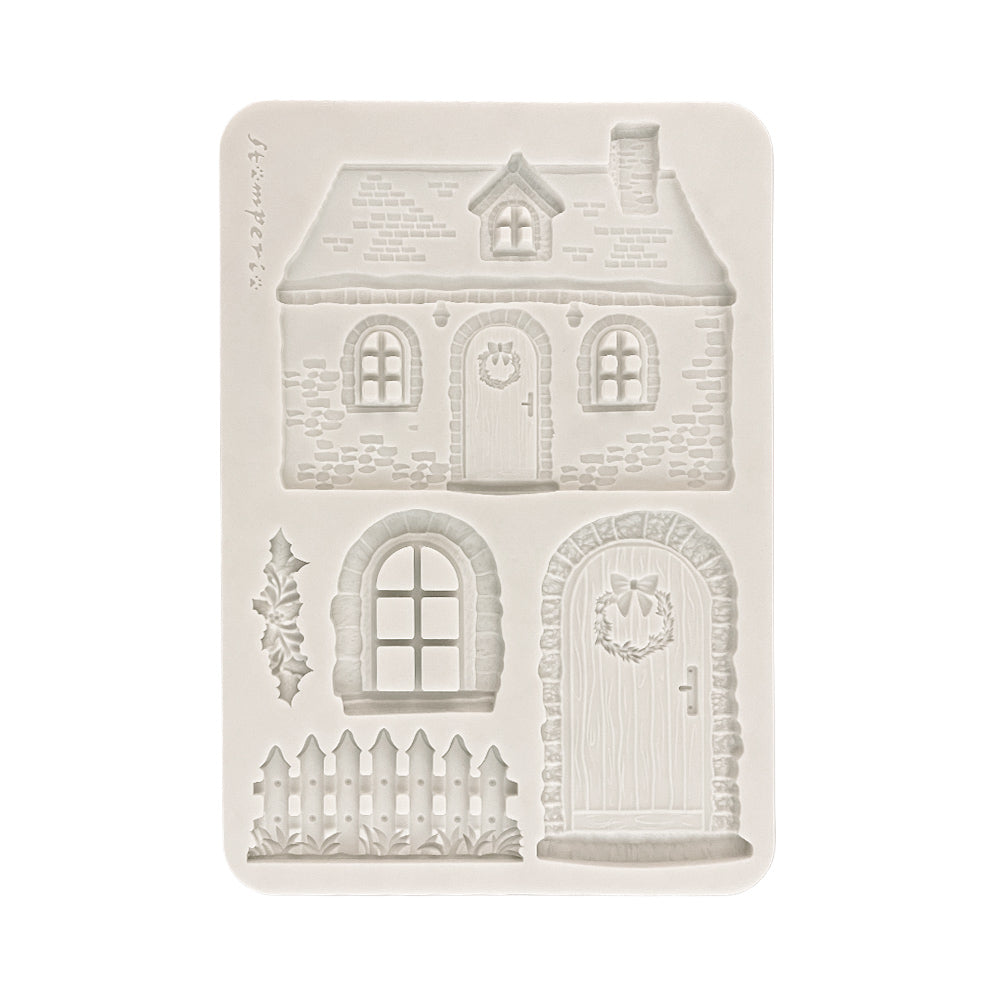 Stamperia All you Need for CHRISTMAS - COTTAGE A5 Silicone Mixed Media Moulds Resin #KACMA619