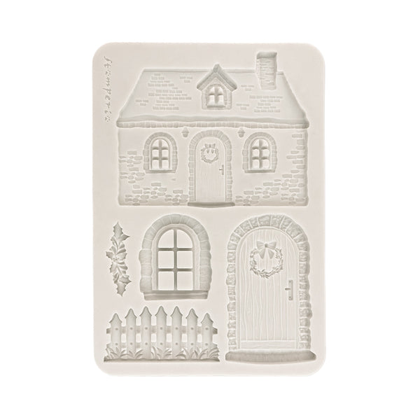 Stamperia All you Need for CHRISTMAS - COTTAGE A5 Silicone Mixed Media Moulds Resin #KACMA619