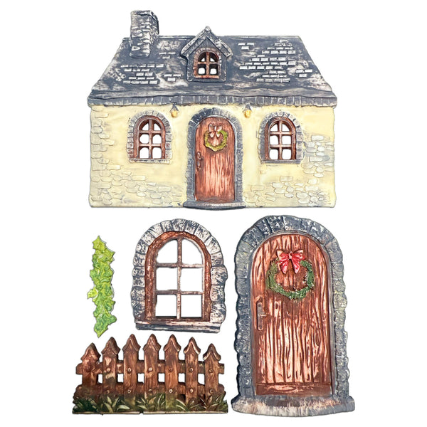 Stamperia All you Need for CHRISTMAS - COTTAGE A5 Silicone Mixed Media Moulds Resin #KACMA619