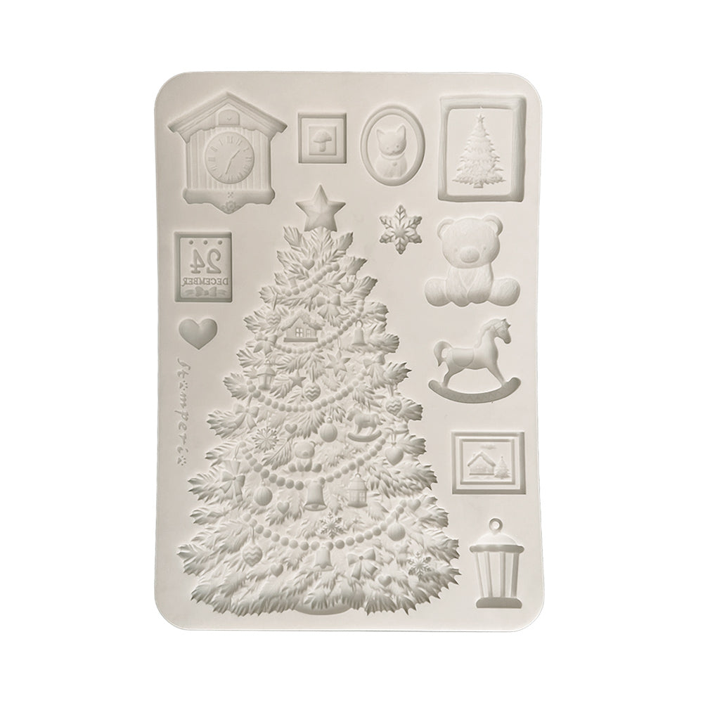 Stamperia All you Need for CHRISTMAS - TREES A5 Silicone Mixed Media Moulds Resin #KACMA621