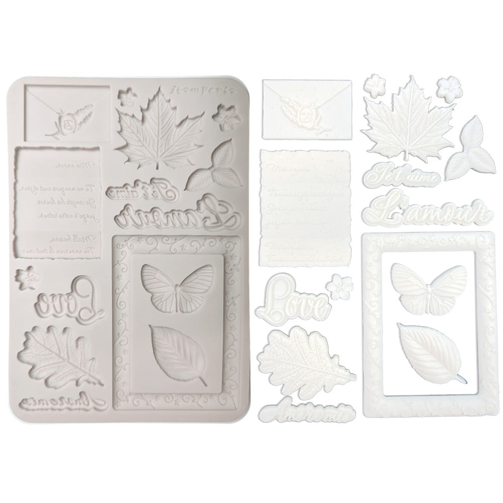 Stamperia FLOWERS and POEMS A5 Silicone Mixed Media Moulds Resin #KACMA623