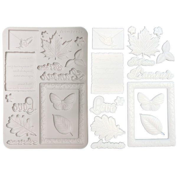 Stamperia FLOWERS and POEMS A5 Silicone Mixed Media Moulds Resin #KACMA623