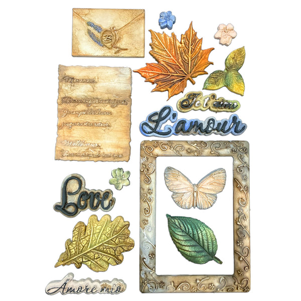 Stamperia FLOWERS and POEMS A5 Silicone Mixed Media Moulds Resin #KACMA623