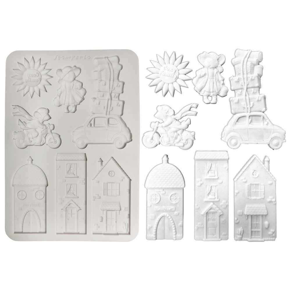 Stamperia COZY FAMILY - BIRDS A5 Silicone Mixed Media Moulds Resin #KACMA624