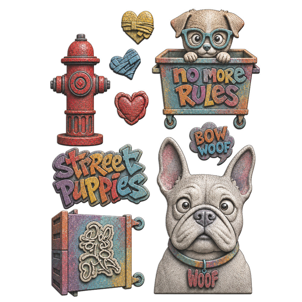 Stamperia FURRY FRIENDS 2 - DOGS - A5 Silicone Mixed Media Moulds Resin #KACMA627