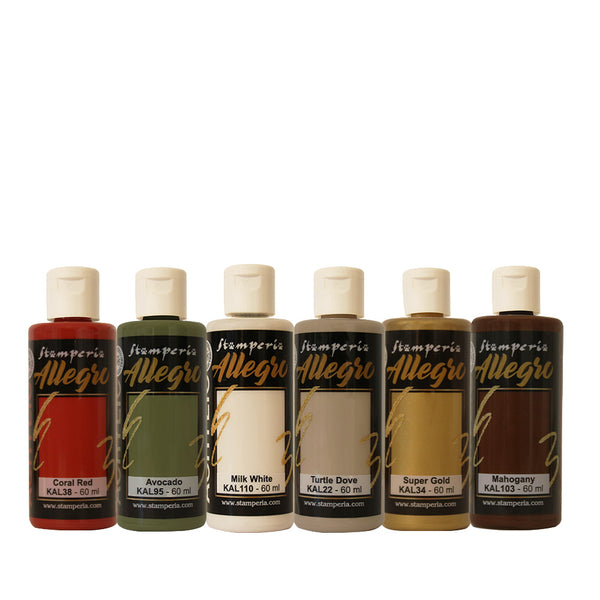 Stamperia Allegro CLASSIC CHRISTMAS Acrylic PAINT Set of 6 60 ml bottles #KALKIT52