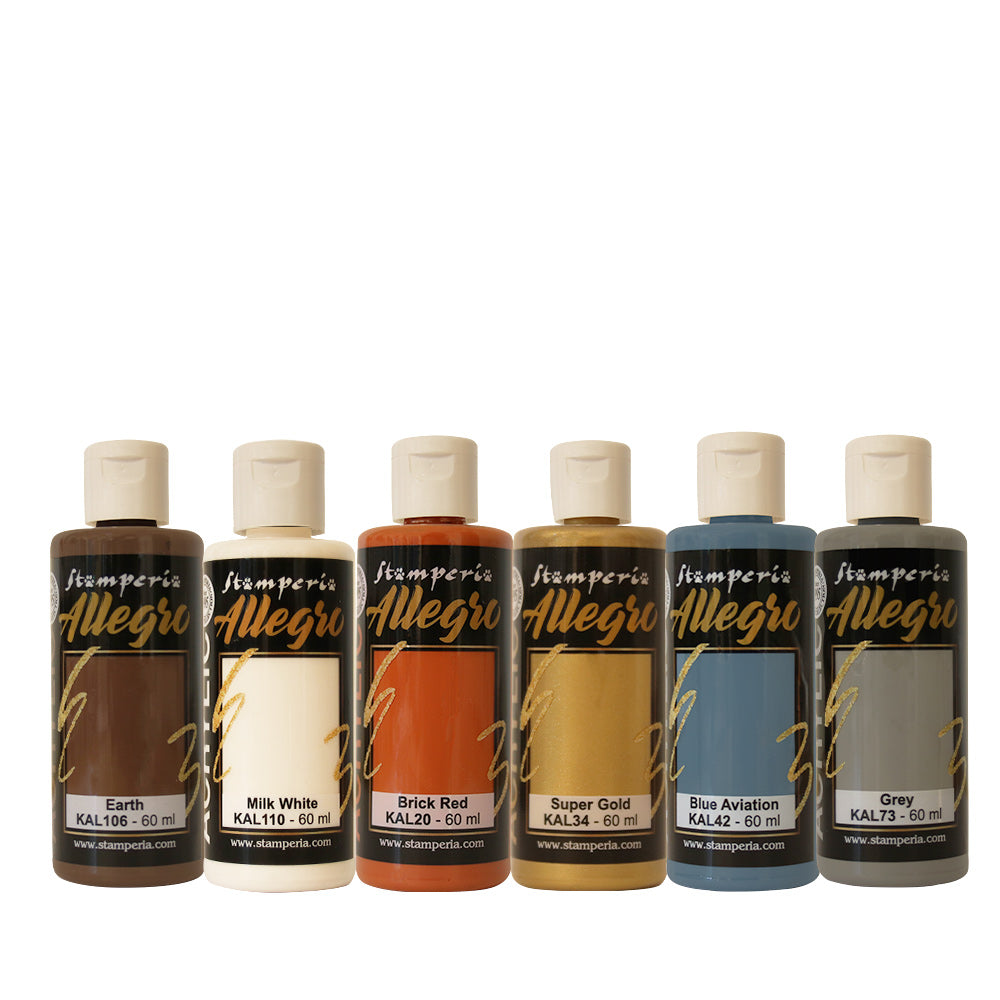 Stamperia Allegro ALTEREGO Acrylic PAINT Set of 6 - 60 ml bottles #KALKIT54