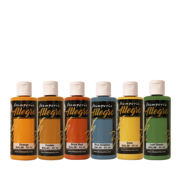 Stamperia Allegro ART OF TRAVELLING Acrylic PAINT Set of 6 - 60 ml bottles #KALKIT56