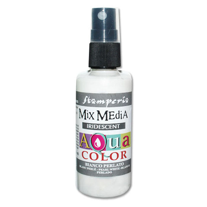 Stamperia Aquacolor Spray PEARL WHITE Iridescent 60ml  #KAQ019