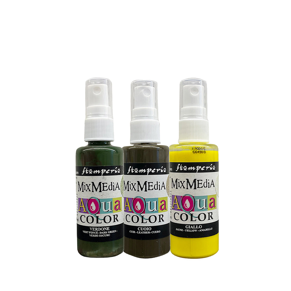 Stamperia GOLDEN HARMONY AQUACOLOR KIT Set of 3 60 ml bottles #KAQXGH