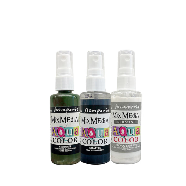 Stamperia GEAR UP FOR CHRISTMAS AQUACOLOR KIT Set of 3 60 ml bottles #KAQXGT