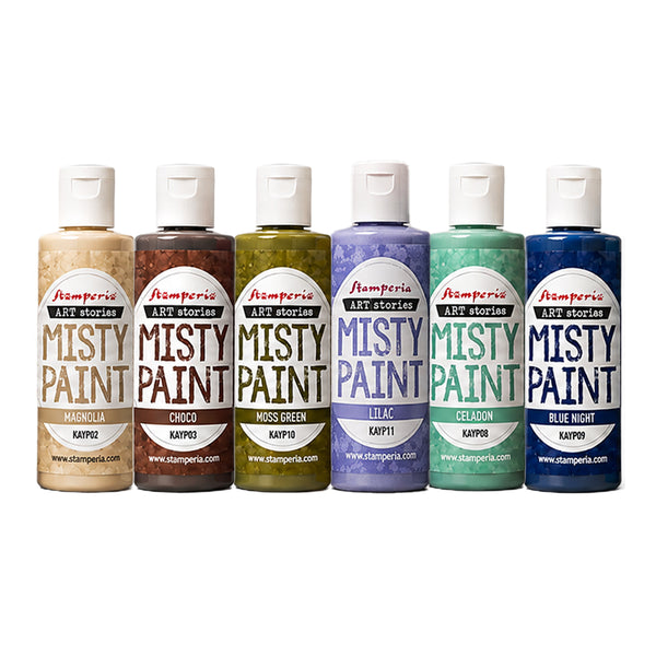 Stamperia Art Stories MISTY PAINT - NATURE Colors - Paint Set of 6 - 60 ml bottles #KAYPX02