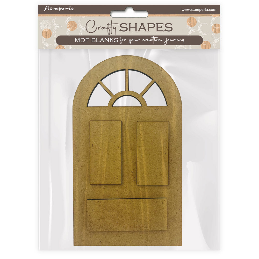 Stamperia CRAFTY SHAPES DOOR Golden Harmony Die Cuts Chipboard Shapes #KLSM08