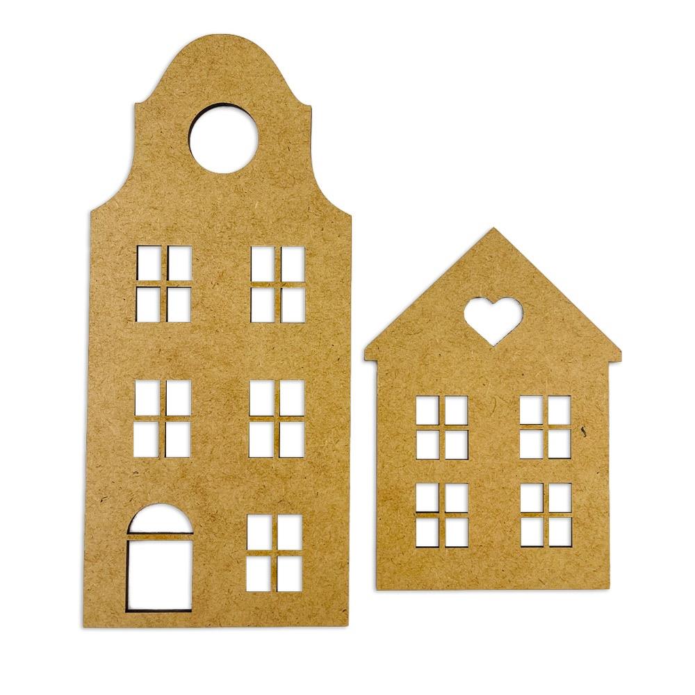 Stamperia CRAFTY Shapes HOUSES Die Cuts Chipboard Shapes #KLSM10