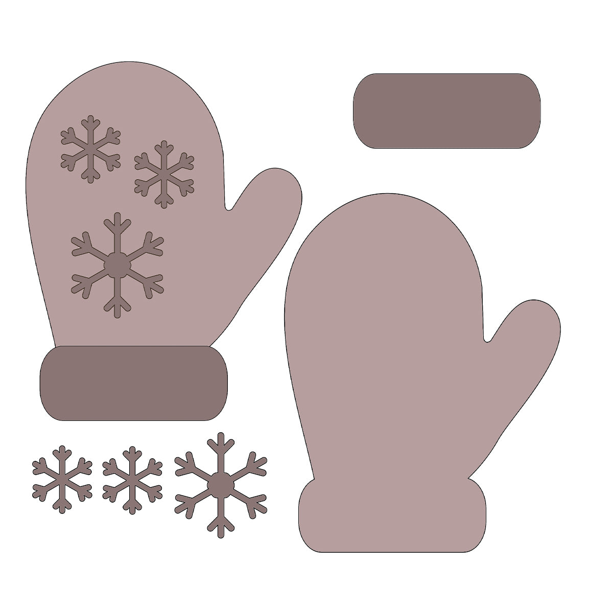 Stamperia CRAFTY Shapes GLOVES and SNOWFLAKES Die Cuts Chipboard Shapes #KLSM12