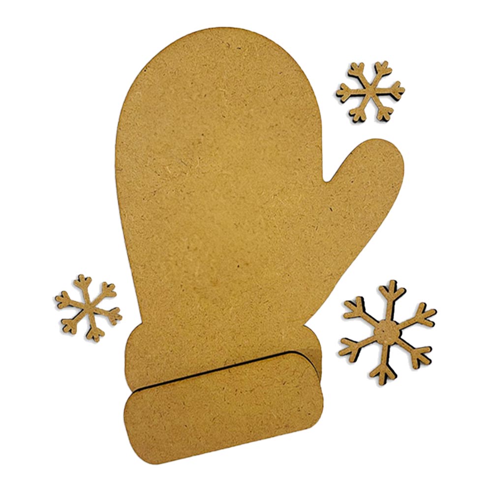 Stamperia CRAFTY Shapes GLOVES and SNOWFLAKES Die Cuts Chipboard Shapes #KLSM12