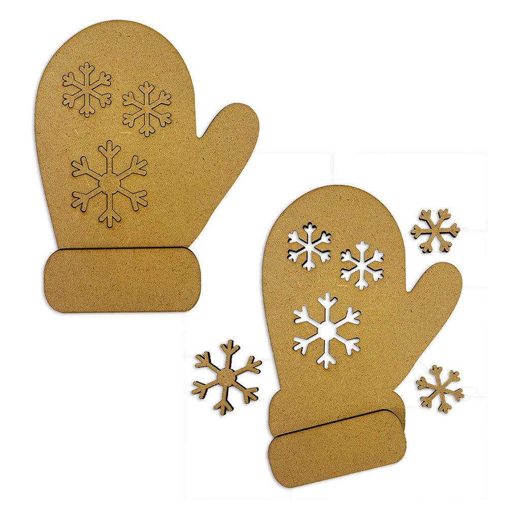 Stamperia CRAFTY Shapes GLOVES and SNOWFLAKES Die Cuts Chipboard Shapes #KLSM12