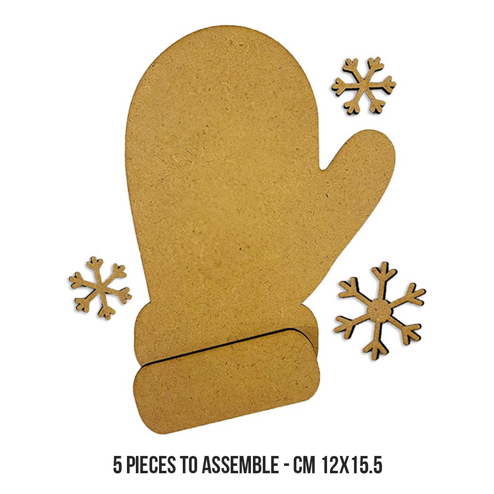 Stamperia CRAFTY Shapes GLOVES and SNOWFLAKES Die Cuts Chipboard Shapes #KLSM12