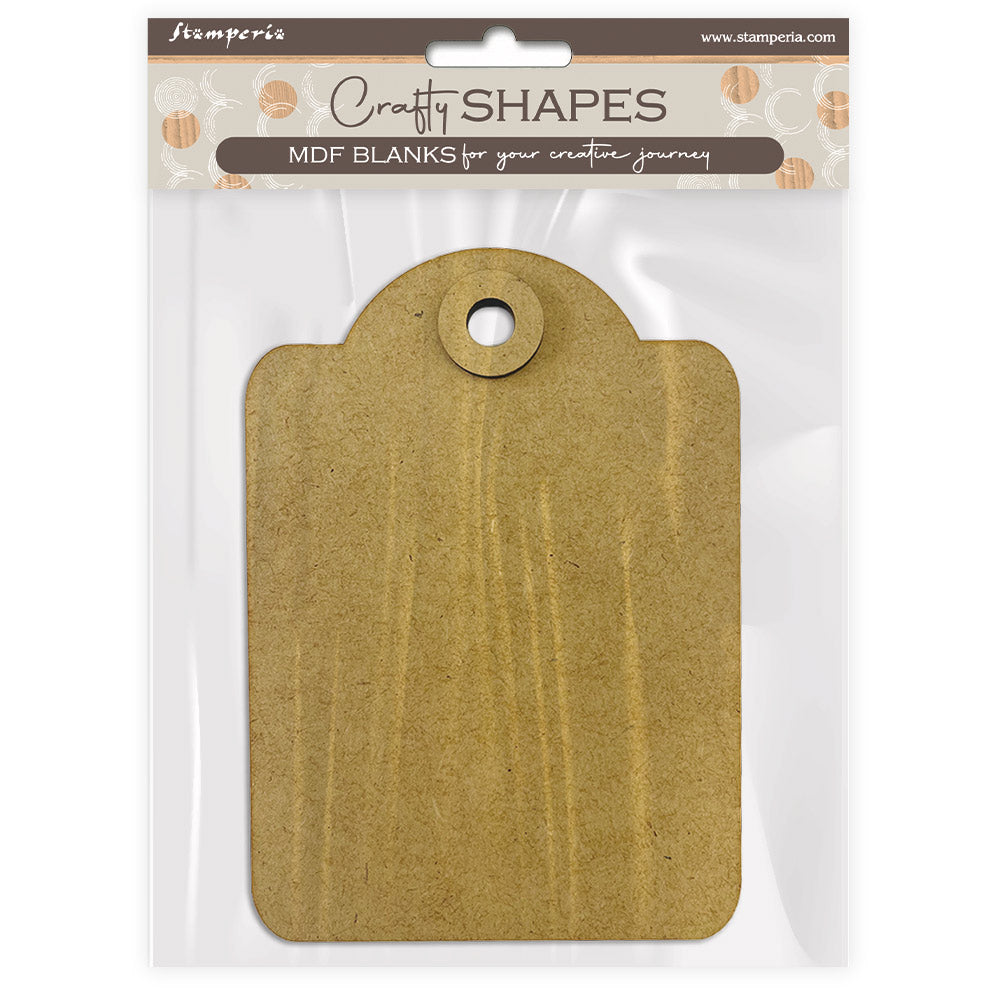 Stamperia CRAFTY SHAPES ROUNDED TAG Die Cuts Chipboard Shapes #KLSM16