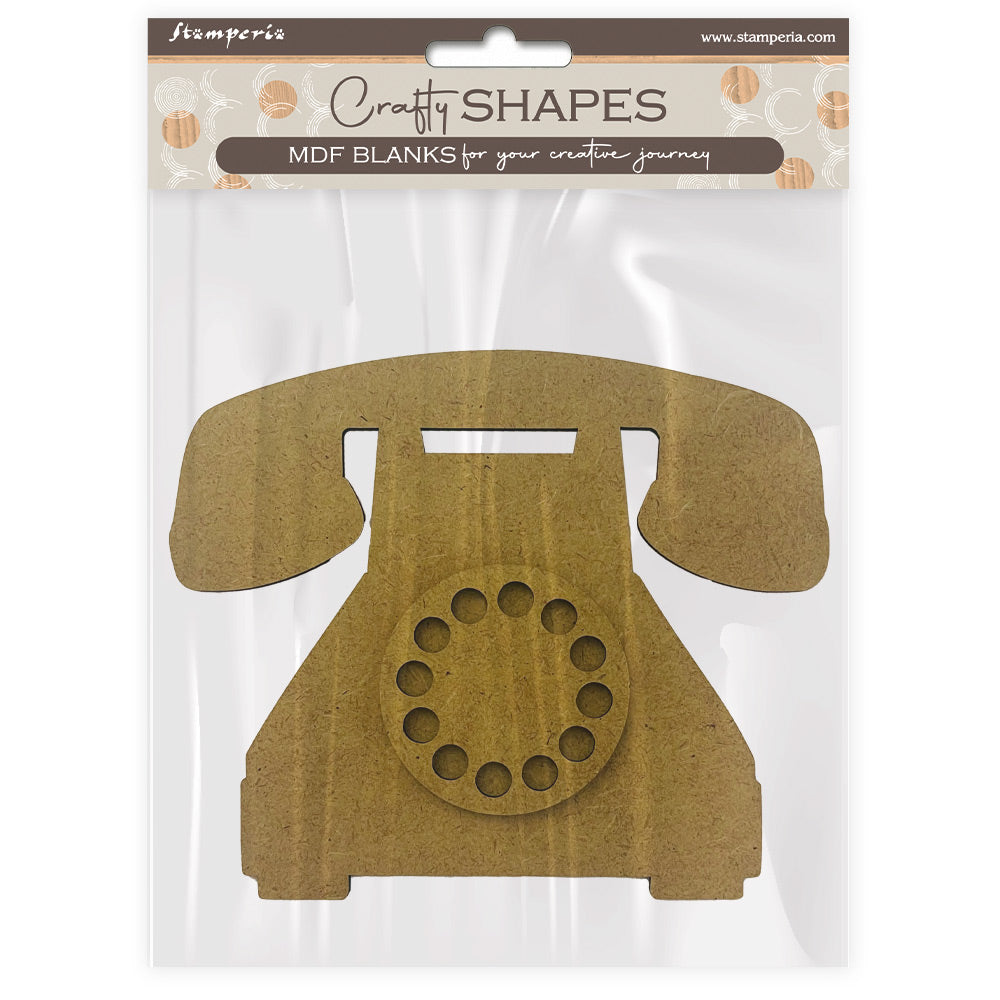 Stamperia CRAFTY SHAPES Golden Harmony TELEPHONE Die Cut MDF Shapes #KLSM24