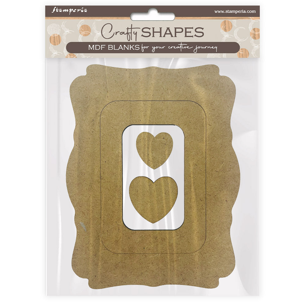 Stamperia CRAFTY Shapes ALTEREGO FRAMES and HEARTS Die Cuts Chipboard Shapes #KLSM26