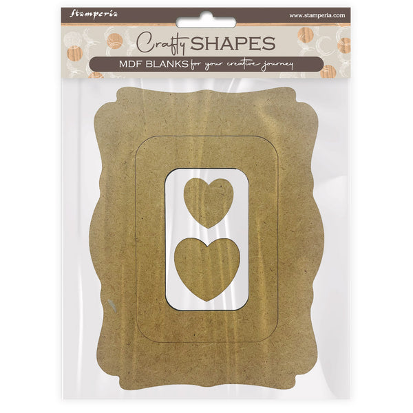 Stamperia CRAFTY Shapes ALTEREGO FRAMES and HEARTS Die Cuts Chipboard Shapes #KLSM26