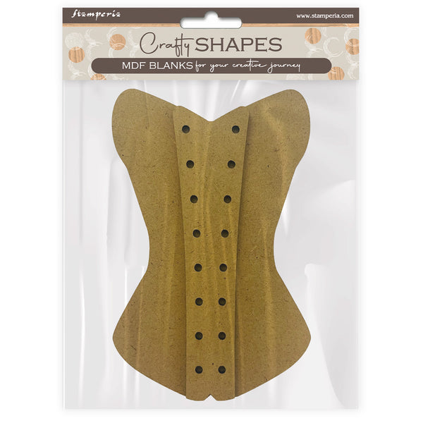 Stamperia CRAFTY Shapes Old Lace CORSET Die Cuts Chipboard Shapes #KLSM27