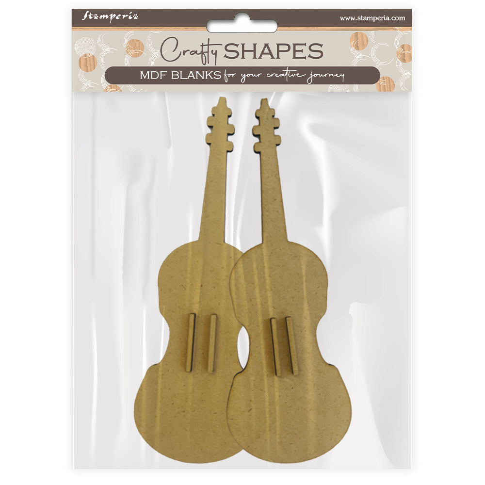 Stamperia CRAFTY Shapes MUSIC VIOLIN Die Cuts Chipboard Shapes #KLSM28