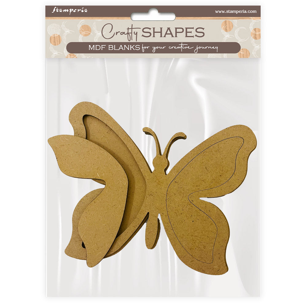 PRE-ORDER Stamperia HOUSE OF ROSES - PAPILLONS BUTTERFLY CRAFTY Shapes Die Cuts Chipboard Shapes #KLSM43