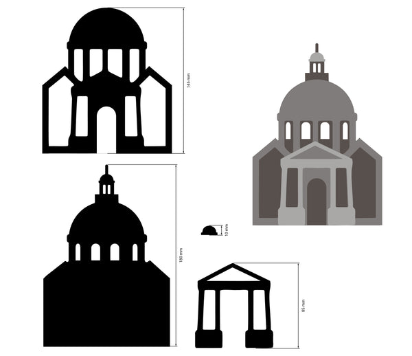 Stamperia VENICE - CITY OF ART - BASILICA Crafty Shapes Die Cuts Chipboard Shapes #KLSM55