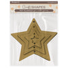 Star-shaped MDF blanks in packaging with 'Craft Shapes' branding.