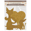 MDF blanks shaped like a cat, heart, and dog with 'LOVE' text on a clear background.