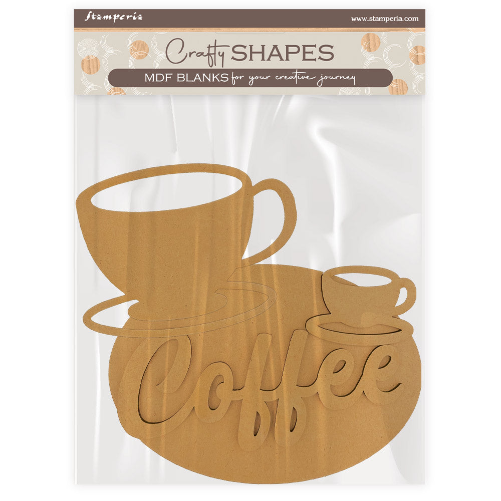 Stamperia COFFEE AND CHOCOLATE - CUP and PLATE Crafty Shapes Die Cuts Chipboard Shapes #KLSM70
