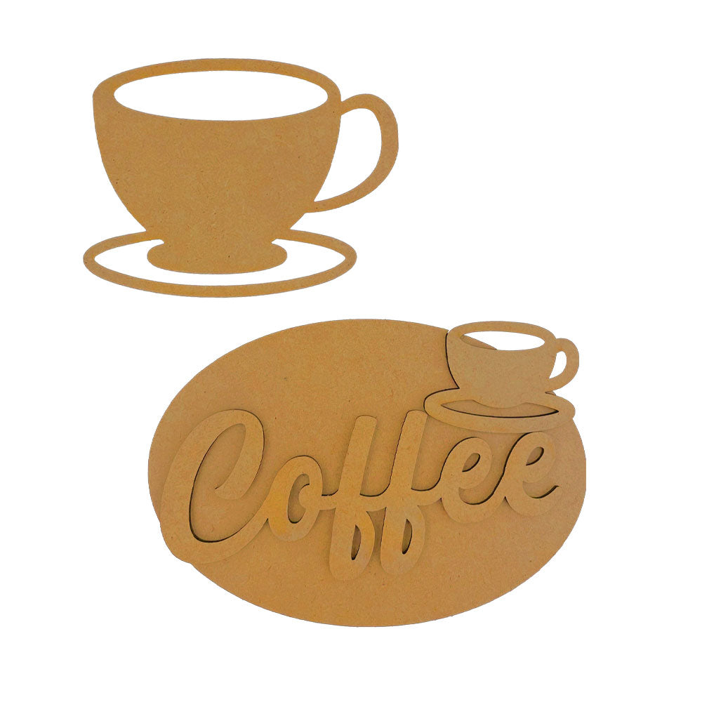 Stamperia COFFEE AND CHOCOLATE - CUP and PLATE Crafty Shapes Die Cuts Chipboard Shapes #KLSM70