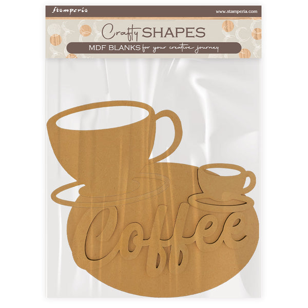 Stamperia COFFEE AND CHOCOLATE - CUP and PLATE Crafty Shapes Die Cuts Chipboard Shapes #KLSM70