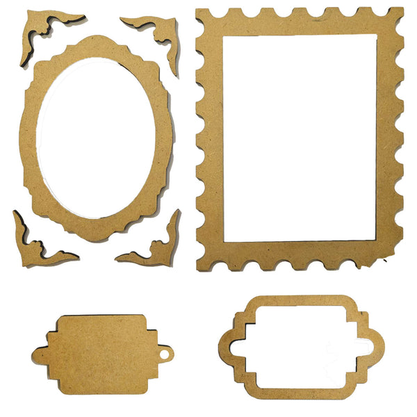 Stamperia QUIET DAYS - FRAMES and PLATES Crafty Shapes Die Cuts Chipboard Shapes #KLSM72