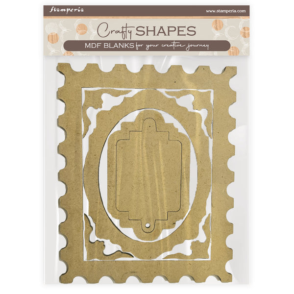 Stamperia QUIET DAYS - FRAMES and PLATES Crafty Shapes Die Cuts Chipboard Shapes #KLSM72