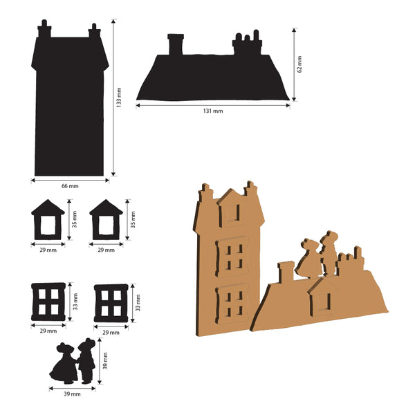Stamperia FAMILY - HOUSE AND MICE Crafty Shapes Die Cuts Chipboard Shapes #KLSM76