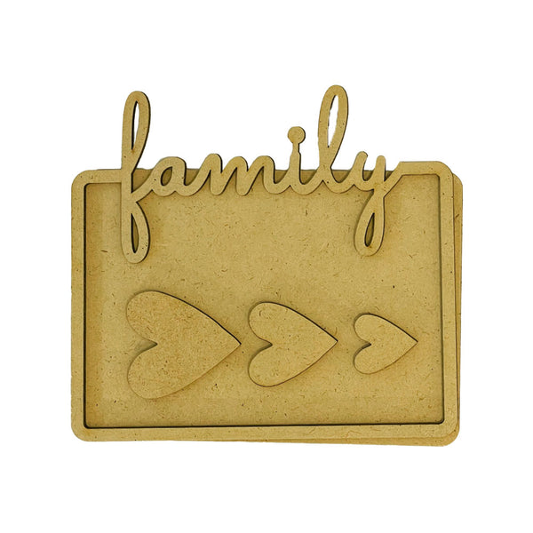 Stamperia FAMILY - PLATE FAMILY HEARTS Crafty Shapes Die Cuts Chipboard Shapes #KLSM77