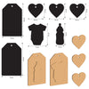 Stamperia BABY PLATES Tags Hearts Crafty Shapes Die Cuts Chipboard Shapes #KLSM78