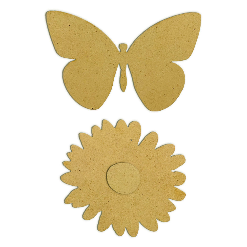Stamperia DAISY ART Daisy and BUTTERFLY Crafty Shapes Die Cuts Chipboard Shapes #KLSM79