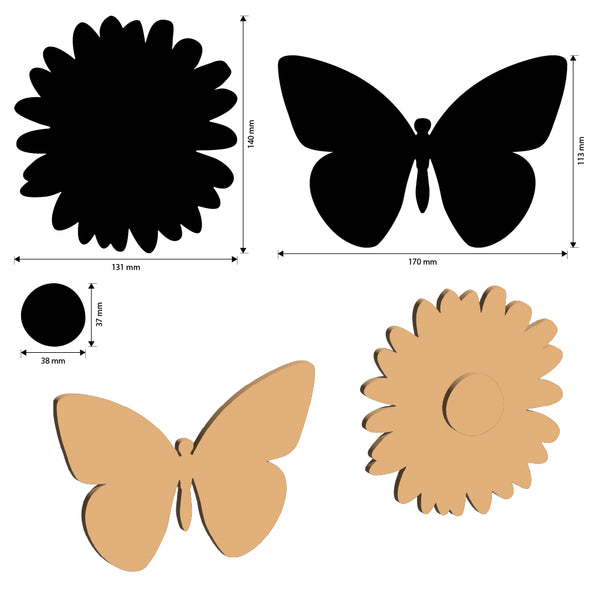 Stamperia DAISY ART Daisy and BUTTERFLY Crafty Shapes Die Cuts Chipboard Shapes #KLSM79
