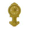mdf wall clock with a pendulum on a white background