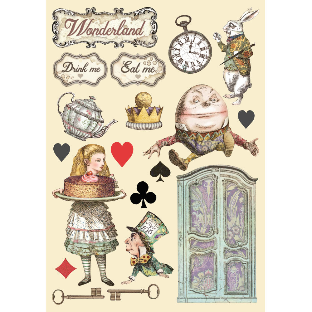 Stamperia ALICE CAKE Colored Wooden Wood Shape A5 #KLSP105