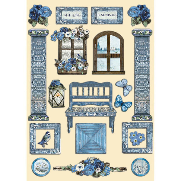 Stamperia BLUE LAND Colored Wooden Wood Shape A5 #KLSP141