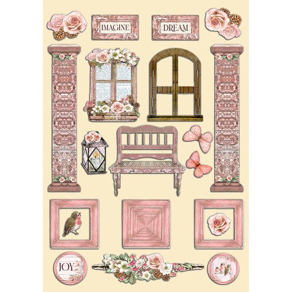 Stamperia ROSELAND Colored Wooden Wood Shape A5 #KLSP142