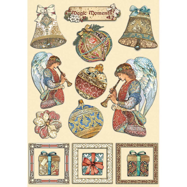 Stamperia CHRISTMAS GREETINGS Colored Wooden Wood Shape A5 #KLSP143