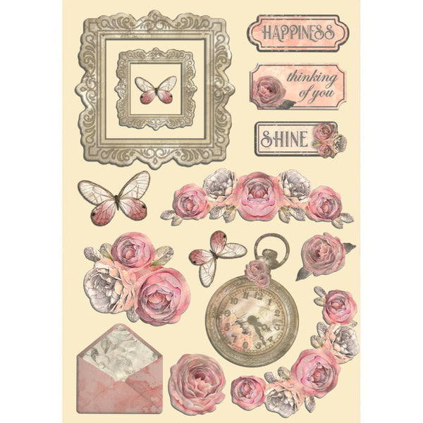 Stamperia SHABBY ROSE Colored Wooden Wood Shape A5 #KLSP161