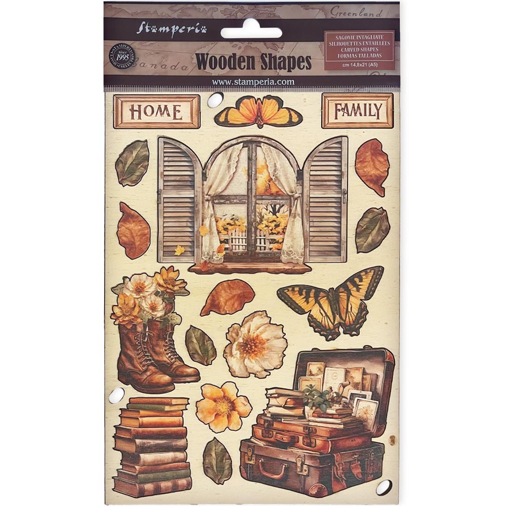 Stamperia GOLDEN HARMONY ACCESSORIES Colored Wooden Wood Shape A5 #KLSP170